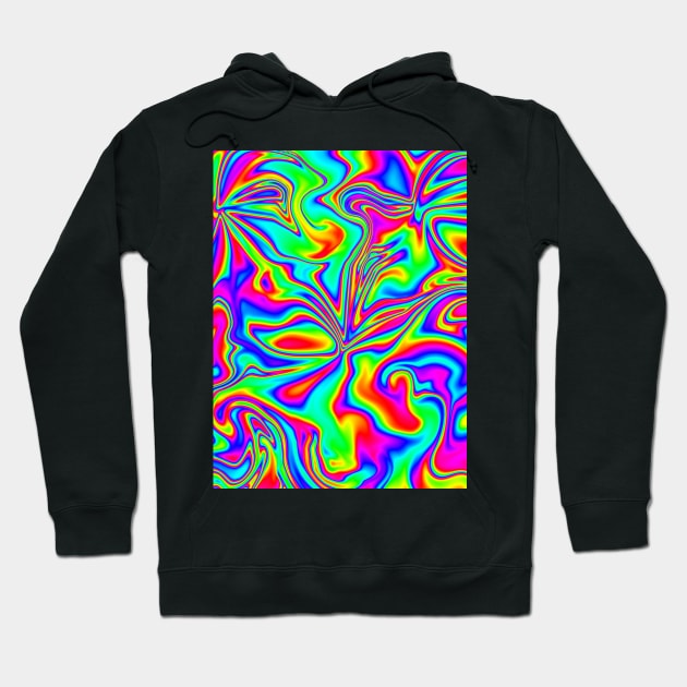 Psychedelic Rainbow Marbleized Pattern Hoodie by Art by Deborah Camp